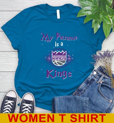 NBA Basketball Harry Potter My Patronus Is A Sacramento Kings Women's T-Shirt 8