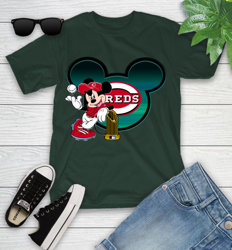 MLB Cincinnati Reds The Commissioner's Trophy Mickey Mouse Disney Youth T-Shirt 5
