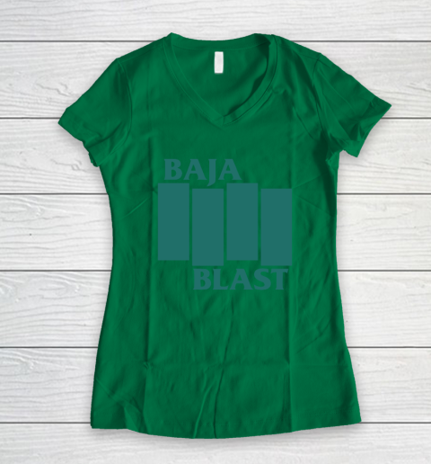 Baja Blast Black Flag Women's V-Neck T-Shirt 3