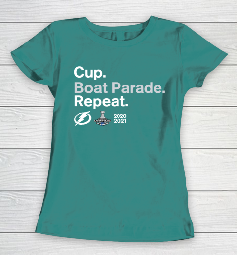 Cup Boat Parade Repeat Tampa bay Lightnings Stanley Hockey 2021 Women's T-Shirt 10