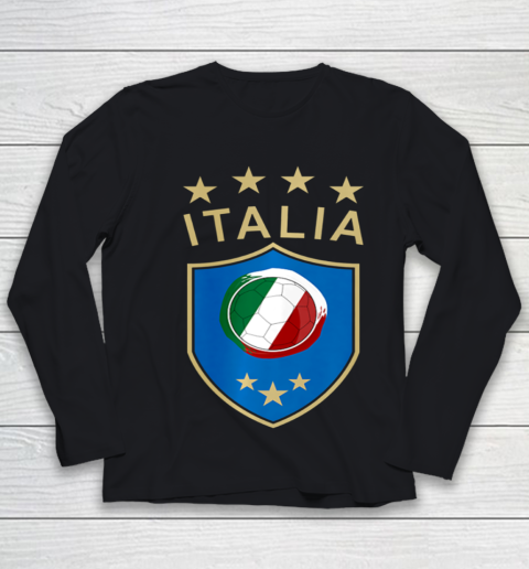 Italy Soccer Italian Italia Flag Football Player Youth Long Sleeve