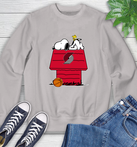 Portland Trail Blazers NBA Basketball Snoopy Woodstock The Peanuts Movie Sweatshirt 12
