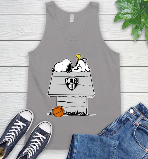 Brooklyn Nets NBA Basketball Snoopy Woodstock The Peanuts Movie Tank Top 4