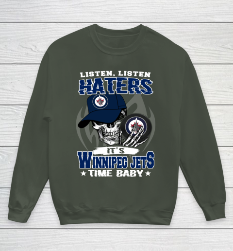 Listen Haters It is JETS Time Baby NHL Youth Sweatshirt 8
