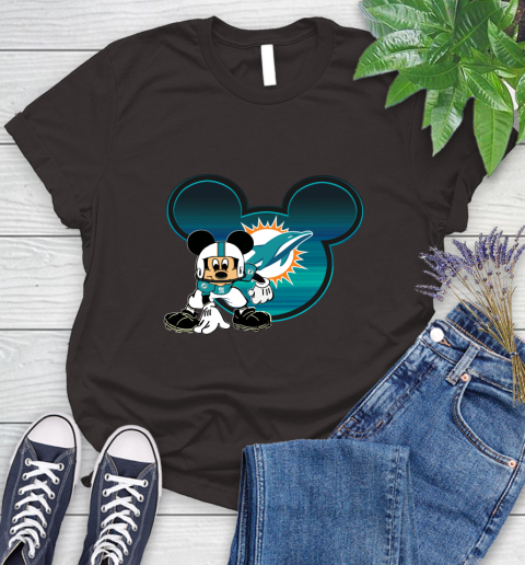 NFL Miami Dolphins Mickey Mouse Disney Football T Shirt Women's T-Shirt 8