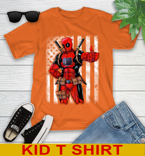 NBA Basketball Memphis Grizzlies Deadpool American Flag Shirt Youth T-Shirt 8
