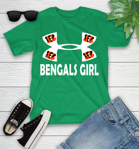 NFL Cincinnati Bengals Girl Under Armour Football Sports Youth T-Shirt 8