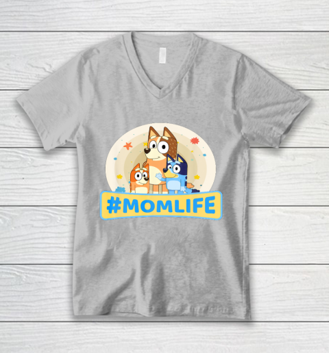 Bluey Mom Family For Life V-Neck T-Shirt 3