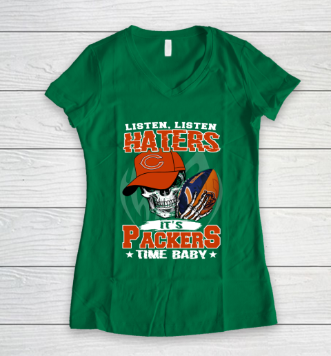 Listen Haters It is BEARS Time Baby NFL Women's V-Neck T-Shirt 3