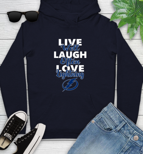 NHL Hockey Tampa Bay Lightning Live Well Laugh Often Love Shirt Youth Hoodie 3