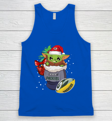 Green Bay Packers Christmas Baby Yoda Star Wars Funny Happy NFL Tank Top 5