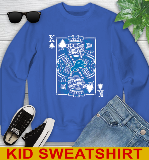 Detroit Lions NFL Football The King Of Spades Death Cards Shirt Youth Sweatshirt 6