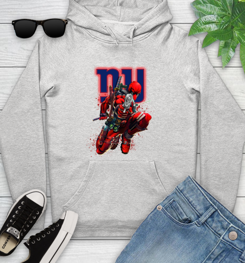 NFL Deadpool Marvel Comics Sports Football New York Giants Youth Hoodie