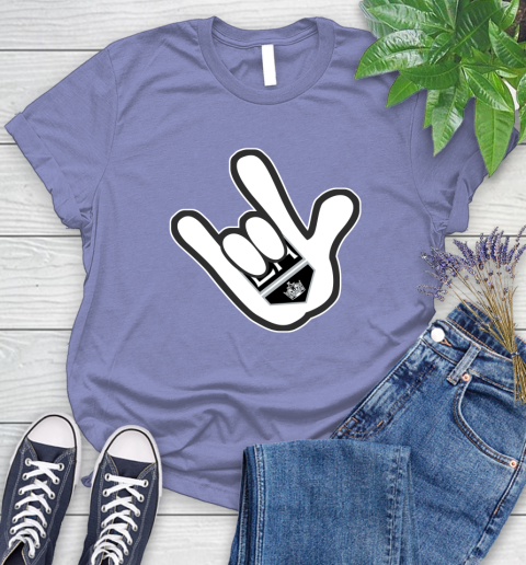 Los Angeles Kings NHL Hockey Mickey Rock Hand Disney Women's T-Shirt 11