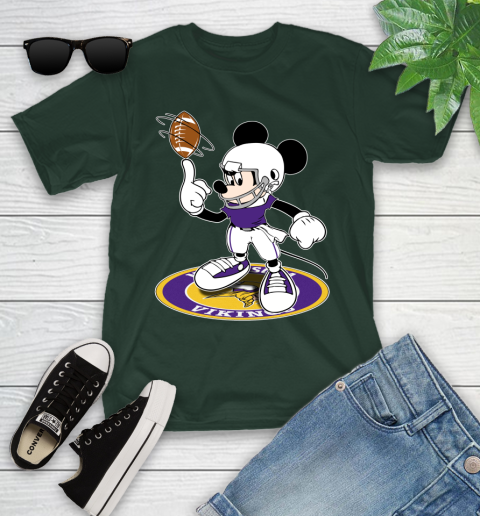 NFL Football Minnesota Vikings Cheerful Mickey Disney Shirt Youth T-Shirt 5