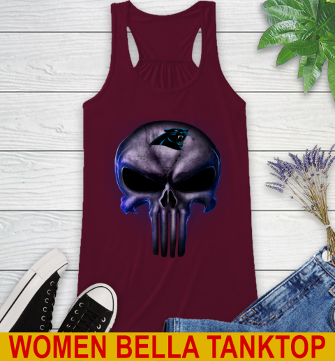 Carolina Panthers NFL Football Punisher Skull Sports Racerback Tank 2