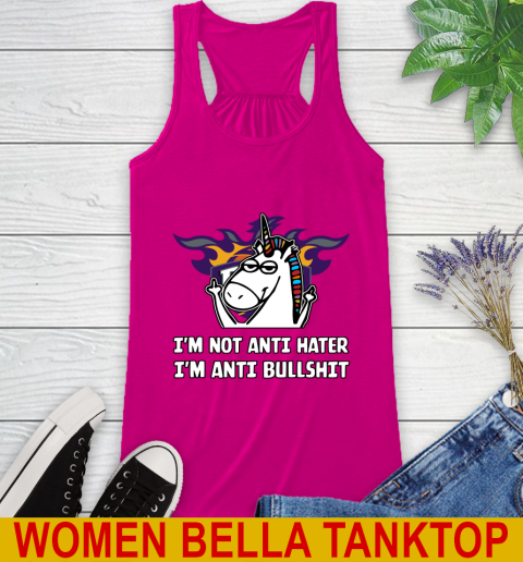 Phoenix Suns NBA Basketball Unicorn I'm Not Anti Hater I'm Anti Bullshit Racerback Tank 8