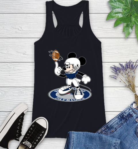 NFL Football New England Patriots Cheerful Mickey Disney Shirt Racerback Tank 9