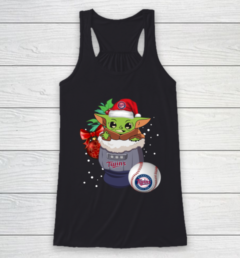 Minnesota Twins Christmas Baby Yoda Star Wars Funny Happy MLB Racerback Tank