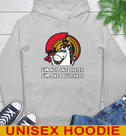 Ottawa Senators NHL Hockey Unicorn I'm Not Anti Hater I'm Anti Bullshit Hoodie 6