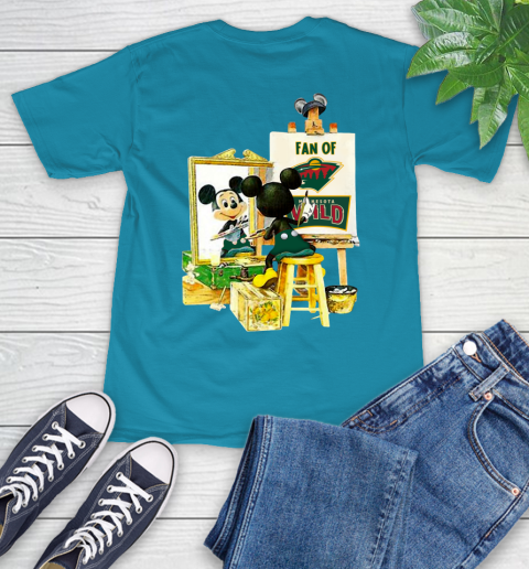 NHL Hockey Minnesota Wild Mickey Drawing Shirt 10