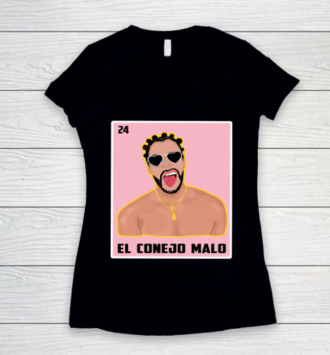 Puerto Rican Rapper Bad Bunny Rapper Women's V-Neck T-Shirt