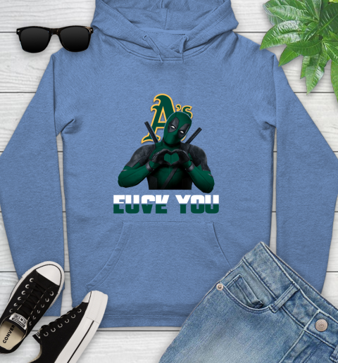 MLB Oakland Athletics Deadpool Love You Fuck You Baseball Sports Youth Hoodie 13