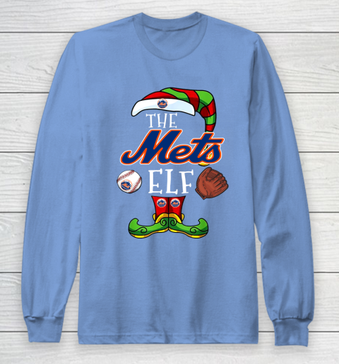 New York Mets Christmas ELF Funny MLB Long Sleeve T-Shirt 16