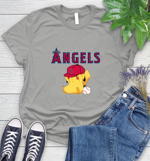 MLB Pikachu Baseball Sports Los Angeles Angels Women's T-Shirt 10