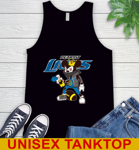 Detroit Lions NFL Football Mickey Peace Sign Sports Tank Top 2