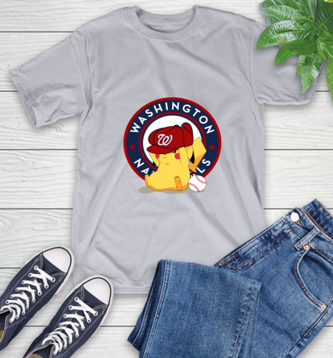 MLB Pikachu Baseball Sports Washington Nationals T-Shirt 6