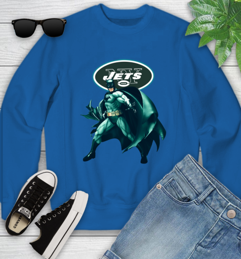 NFL Batman Football Sports New York Jets Youth Sweatshirt Tee For Sports