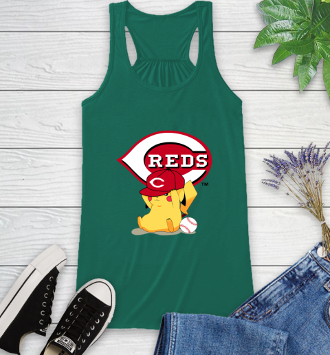 MLB Pikachu Baseball Sports Cincinnati Reds Racerback Tank 7