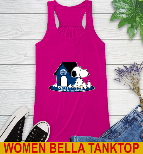NHL Hockey Edmonton Oilers Snoopy The Peanuts Movie Shirt Racerback Tank 8
