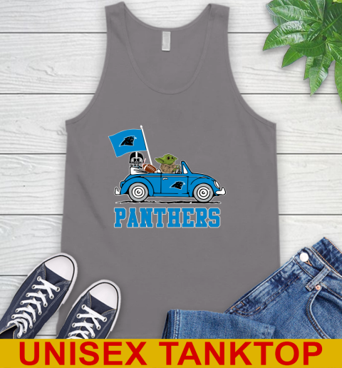 NFL Football Carolina Panthers Darth Vader Baby Yoda Driving Star Wars Shirt Tank Top 7