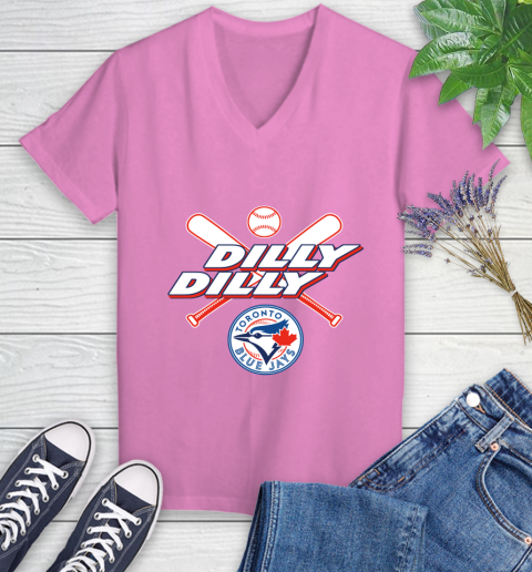 MLB Toronto Blue Jays Dilly Dilly Baseball Sports Women's V-Neck T-Shirt 14