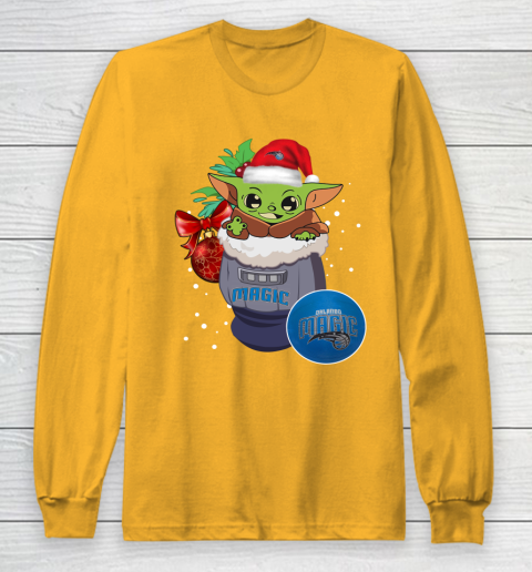 Orlando Magic Christmas Baby Yoda Star Wars Funny Happy NBA Long Sleeve T-Shirt 3