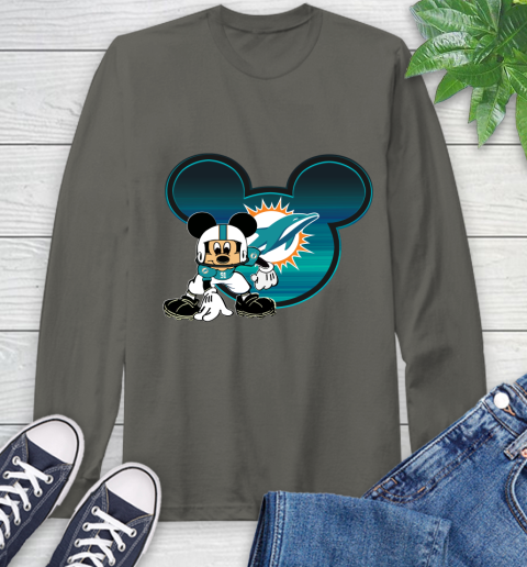 NFL Miami Dolphins Mickey Mouse Disney Football T Shirt Long Sleeve T-Shirt 8