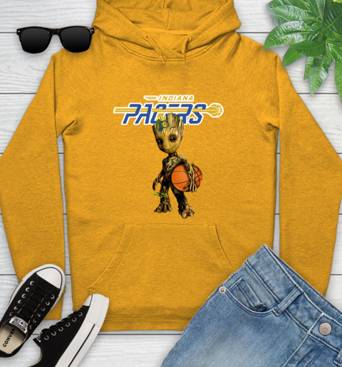 Indiana Pacers NBA Basketball Groot Marvel Guardians Of The Galaxy Youth Hoodie 3