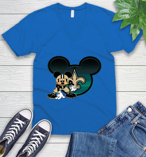 NFL New Orleans Saints Mickey Mouse Disney Football T Shirt V-Neck T-Shirt 6