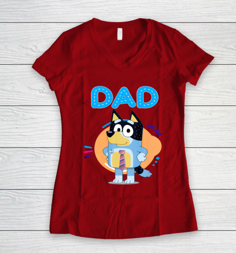 Bluey Dad Lover Forever Father's Day Women's V-Neck T-Shirt 10