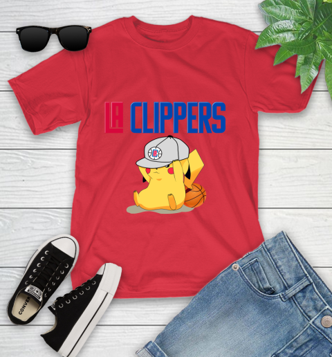 NBA Pikachu Basketball Sports Los Angeles Clippers Youth T-Shirt 10