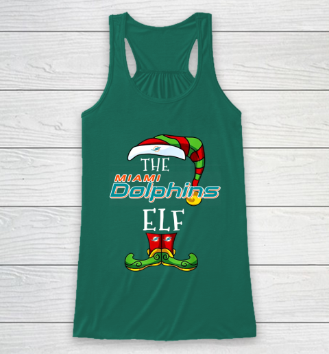 Miami Dolphins Christmas ELF Funny NFL Racerback Tank 5
