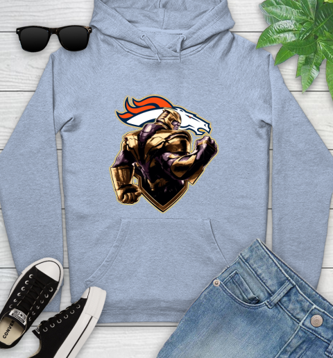 NFL Thanos Avengers Endgame Football Sports Denver Broncos Youth Hoodie 10