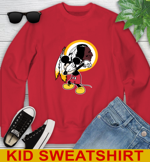 Washington Redskins NFL Football Dabbing Mickey Disney Sports Youth Sweatshirt 8