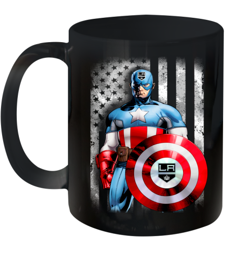 Los Angeles Kings NHL Hockey Captain America Marvel Avengers American Flag Shirt Ceramic Mug 11oz