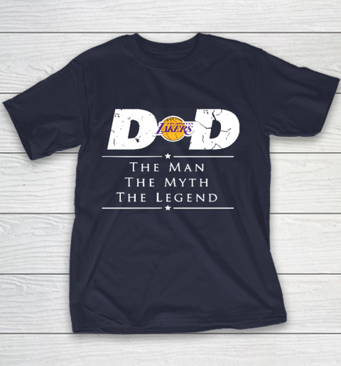 Los Angeles Lakers NBA Basketball Dad The Man The Myth The Legend Youth T-Shirt 2