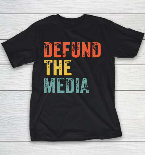 Defund The Media Retro Vintage Youth T-Shirt