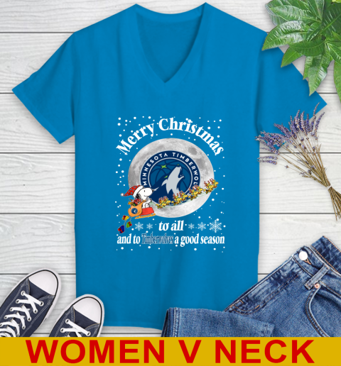 Minnesota Timberwolves Merry Christmas To All And To Timberwolves A Good Season NBA Basketball Sports Women's V-Neck T-Shirt 7