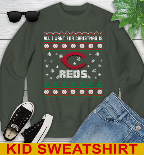 MLB All I Want For Christmas Is Cincinnati Reds Baseball Sports 116